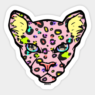 90s Rainbow Leopard Sticker